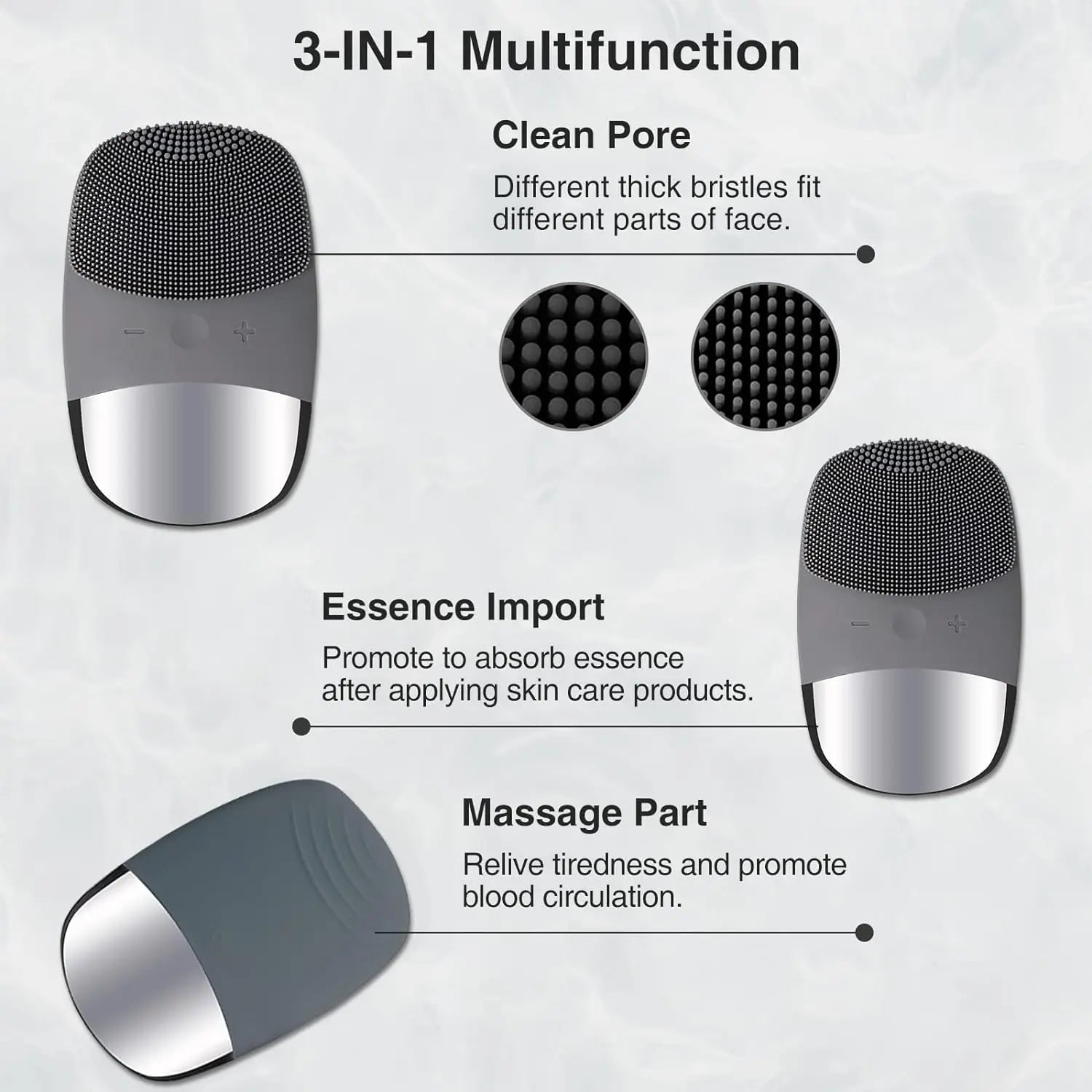 Silicone Sonic Facial Cleansing Brush